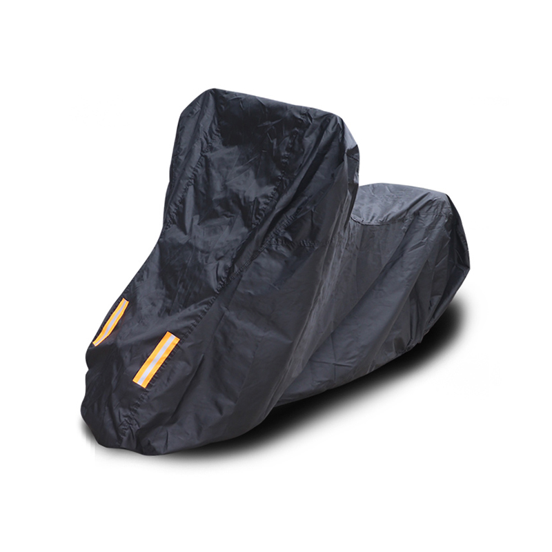 Black Oxford Cloth Reflective Strip Motorcycle Cover