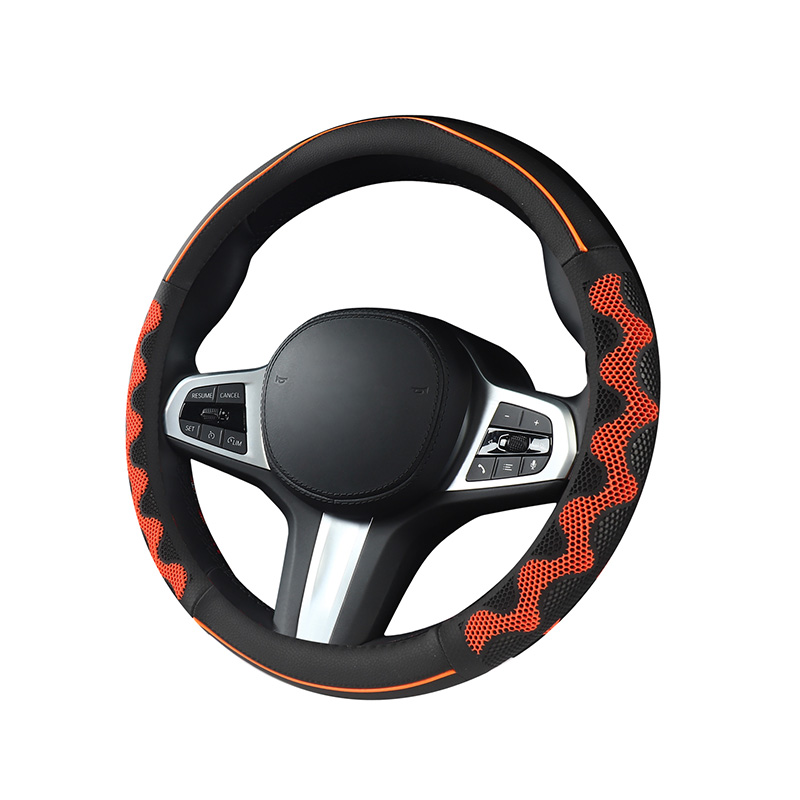 YY-D005 3D Honeycomb Massage Comfortable Anti-Slip Vibrant Orange Steering Wheel Cover