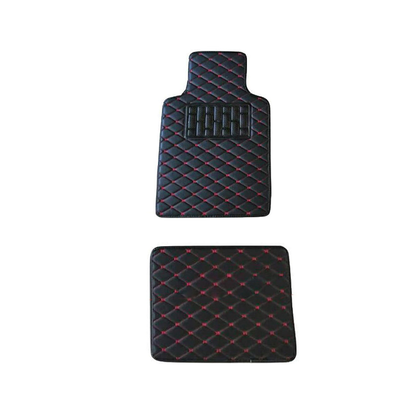 Universal Black Faux Leather Car Carpet Floor Mats With Heel Pads For Cars Coupes Small SUV