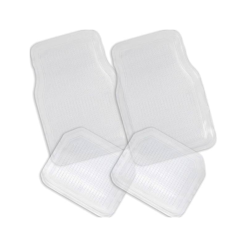 4-Piece Set All Weather Full Rubber Clear Car Interior Floor Mats